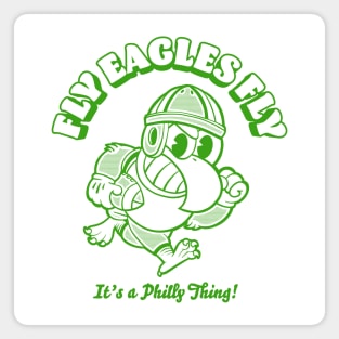 Retro Football Mascot Fly Eagles Fly Magnet